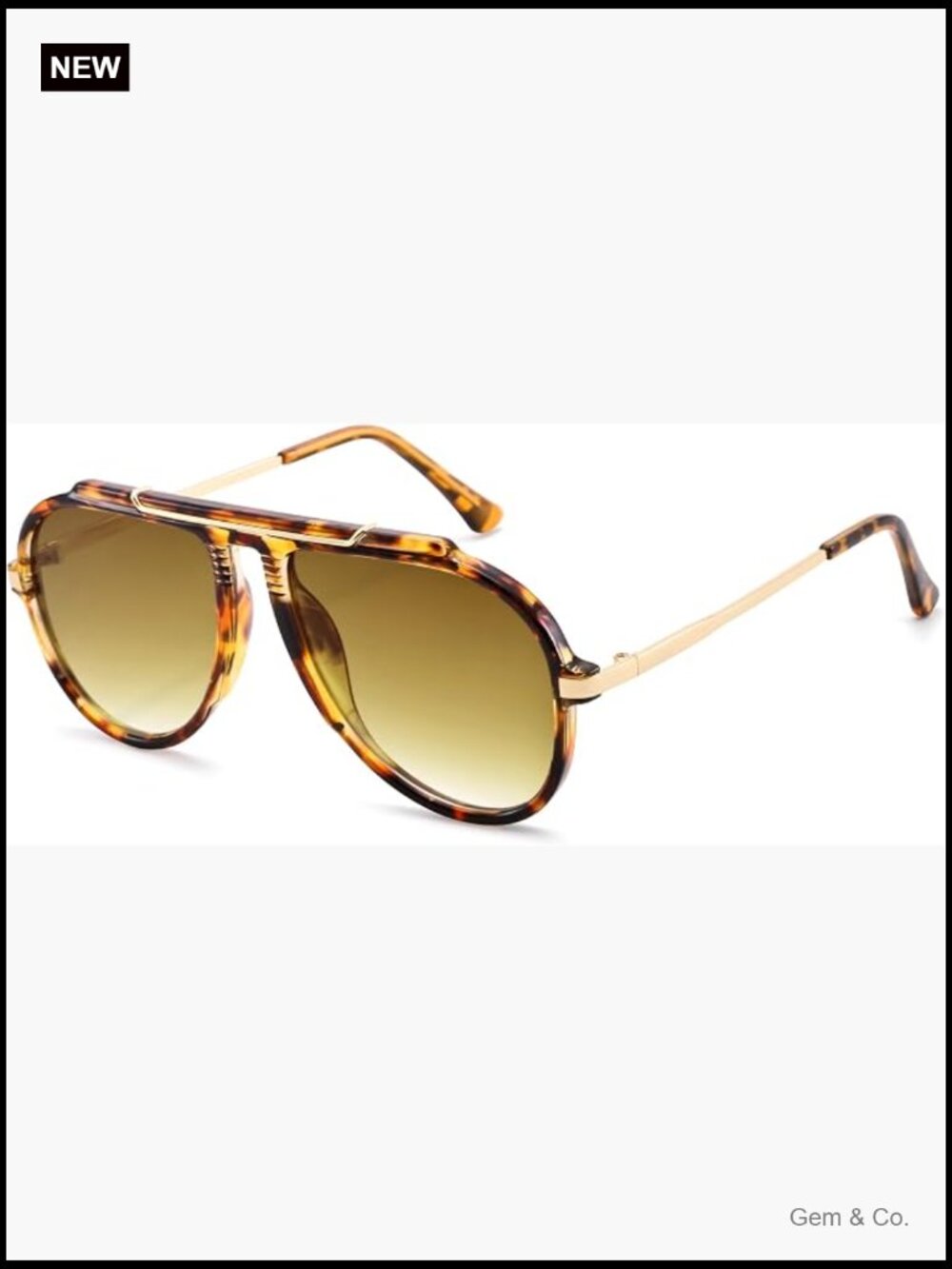 Oversized Retro Aviator Sunglasses UV400 Protection Lightweight Unisex